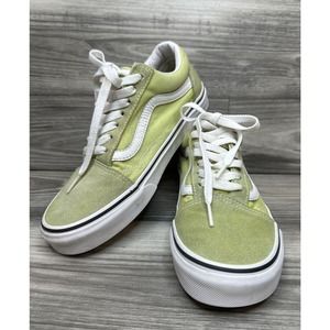 Vans Old Skool Unisex Suede Skateboard Lime Green Sneaker Size M5 W7.0. UK4.5